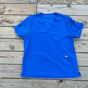 Royal blue figs scrub top
